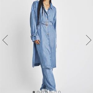 Splendid Blue Denim Trench Coat